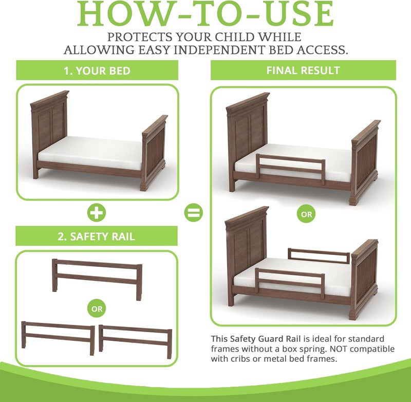 CC KITS Safety Guard Rail for Baby, Kids, and Children - Solid Wood Safety Bed Rail for Toddlers - Easy Installation - Premium Protection for Bunk, Twin, Full, Queen and King Size Beds - (Harvest Brown) - Image 5